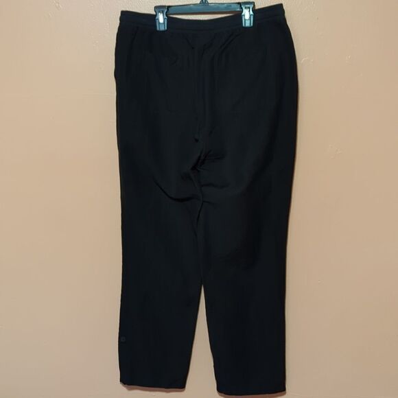 J Jill Linen Blend Black Drawstring Pants Coastal Tab Button Capsule sz M - Picture 9 of 12